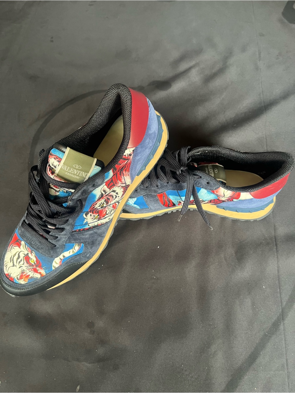 Valentino Garavani Men’s Low-Top Sneakers in Blue, Red, Black